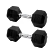 Par Halteres 10kg + 10kg Dumbbell Sextavado Emborrachado Pegada Cromada Gallant (GDB10F3B-PT)